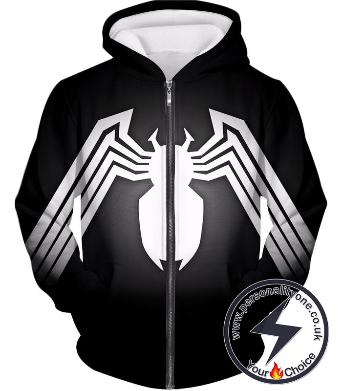 Cool Venom Logo Promo Black Zip Up Hoodie